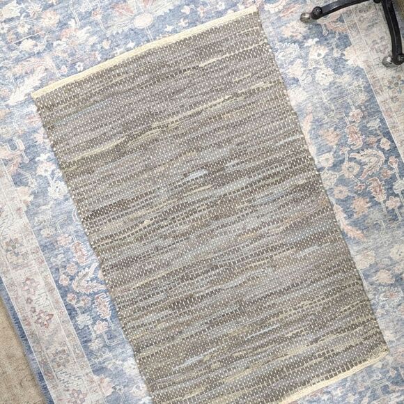 Jute Style Leather Rug - Picture 2 of 4